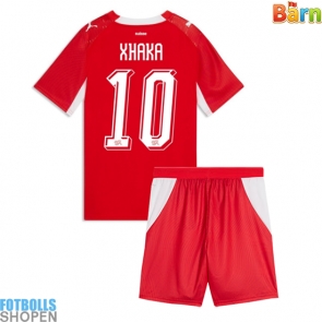 Billiga Schweiz Granit Xhaka #10 Hemmatröja Barn VM 2026 Kortärmad (+ Korta byxor)